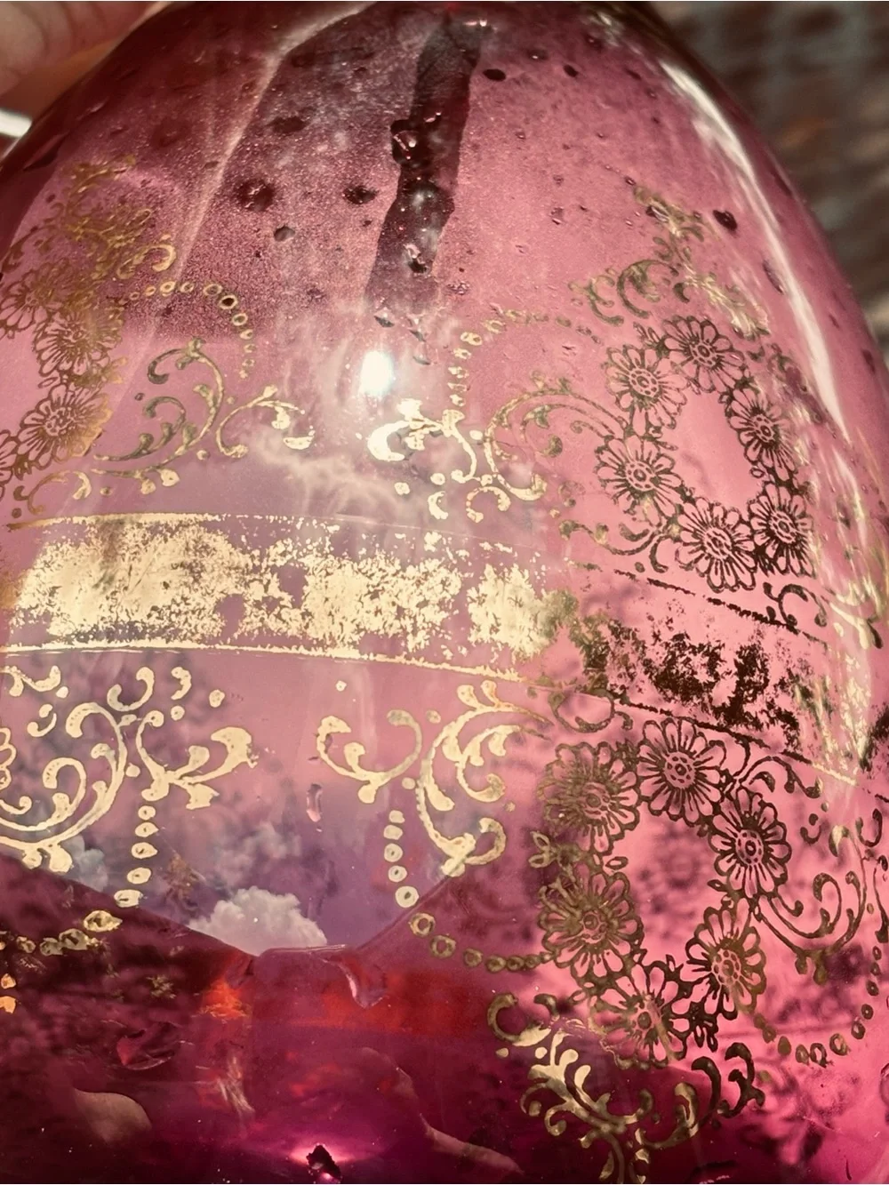Murano Purple and Gold Glass Decanter Set - 7 Pieces plus a vase